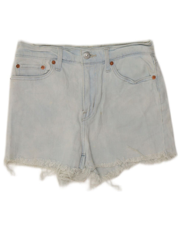 Женские джинсовые шорты Levi's с высокой талией W27, маленькие синие, хлопок