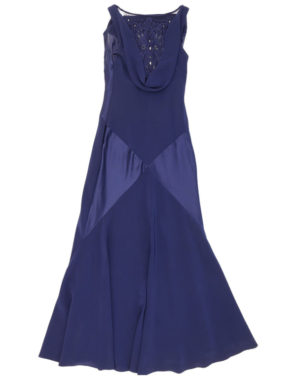 Pearce Fionda Womens Sleeveless Maxi Dress UK 8 Small Navy Blue Acetate