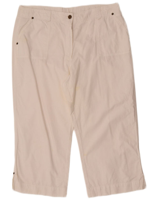 Женские капри с высокой талией Marks & Spencer, Великобритания, 18 XL, W34, L22, белые