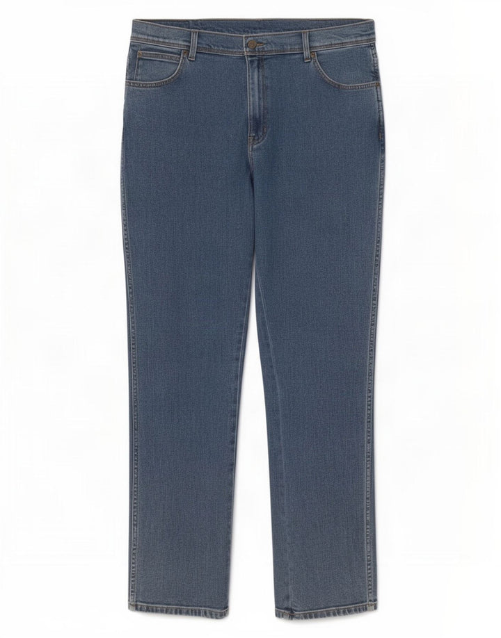 Мужские прямые джинсы Wrangler стандартного кроя W38 L34, синие, хлопок