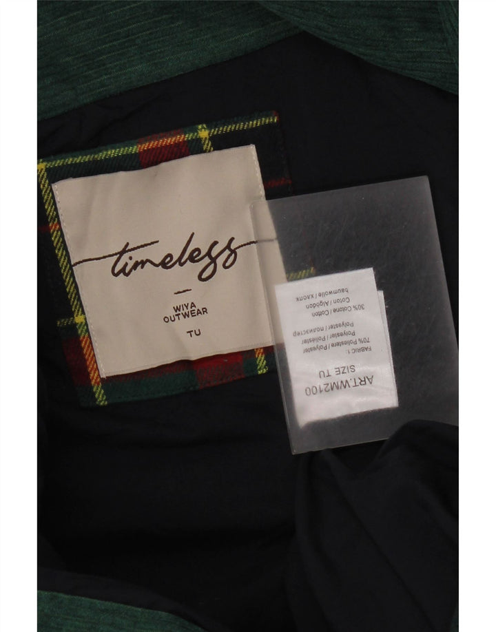Tu Clothing Женская стеганая куртка одного размера из полиэстера в зеленую клетку