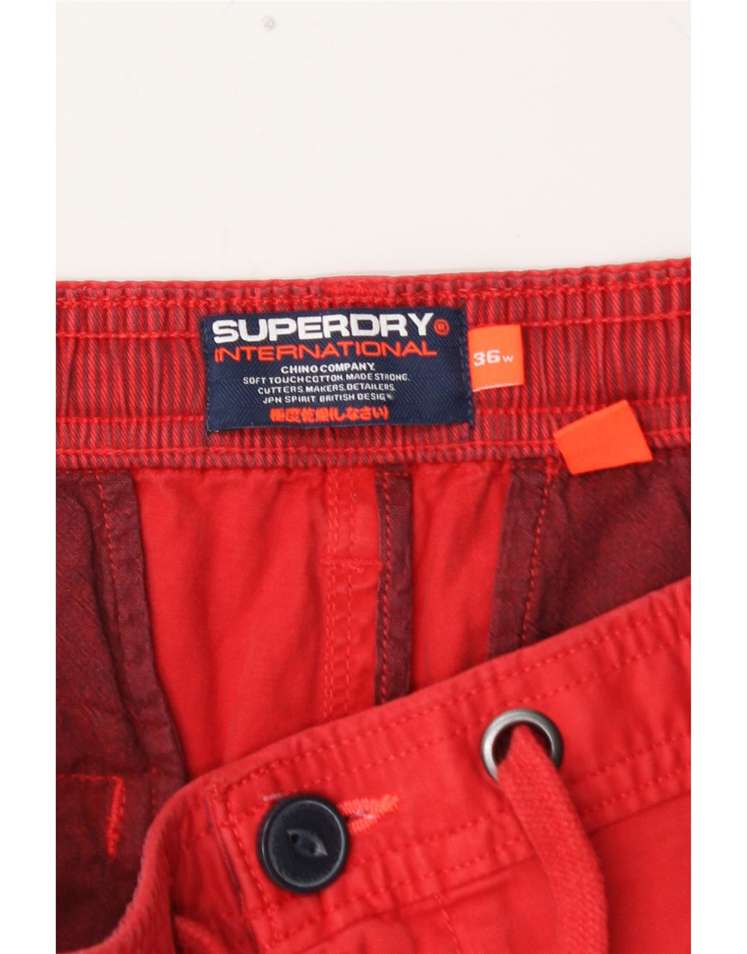 SUPERDRY Мужские шорты чинос W36, большие красные, хлопок
