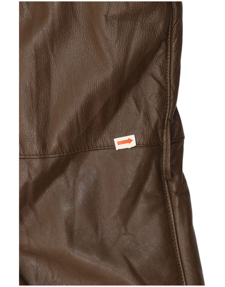 Мужское кожаное пальто VINTAGE UK 38 среднего коричневого цвета