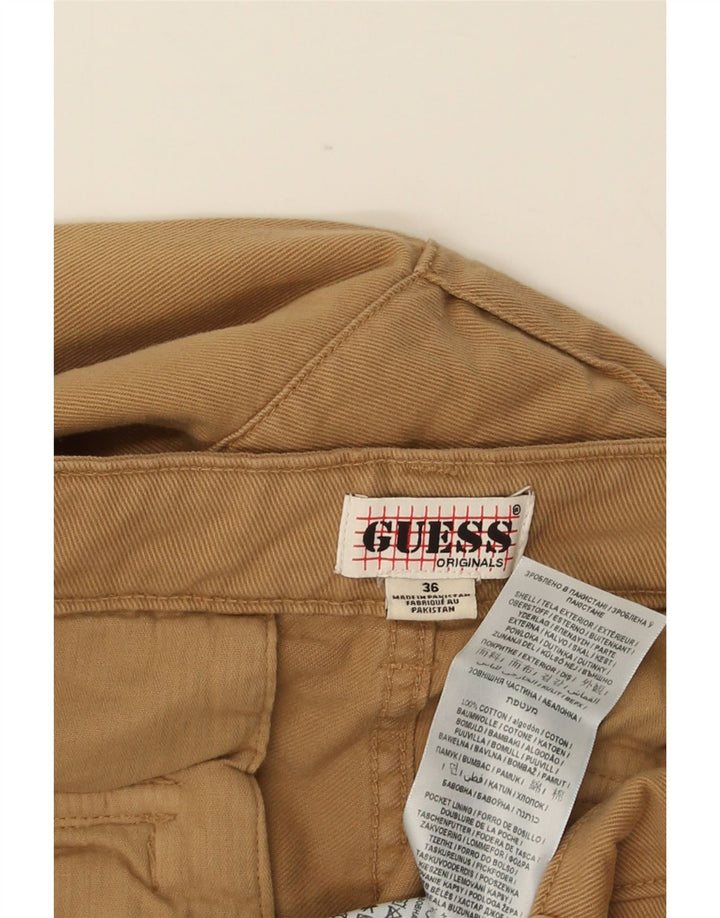 Мужские прямые брюки-карго GUESS W36 L31, бежевый хлопок