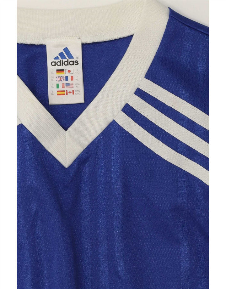 Мужской топ с рисунком Adidas с длинным рукавом XL из полиэстера в синюю полоску