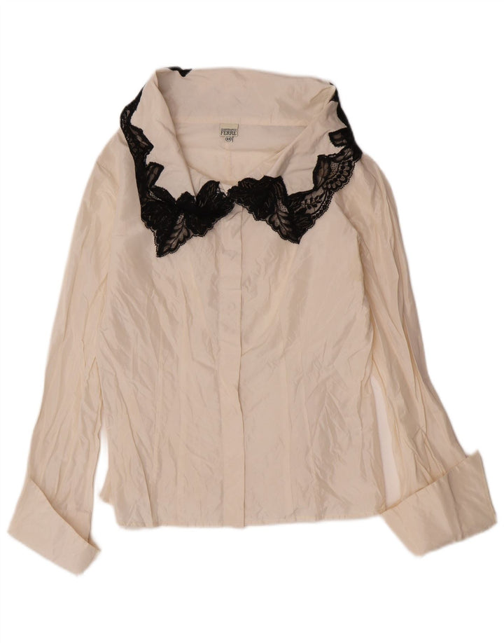 Женская Блузка-Рубашка Gianfranco Ferre IT 44 Medium Off White Floral