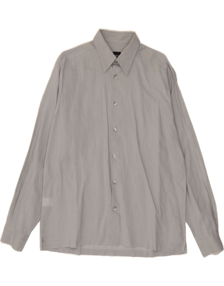 HUGO BOSS Mens Shirt Medium Grey Ramie Vintage Hugo Boss and Second-Hand Hugo Boss from Messina Hembry 