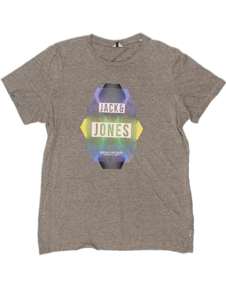 JACK & JONES Mens Graphic T-Shirt Top Medium Grey Cotton Vintage Jack & Jones and Second-Hand Jack & Jones from Messina Hembry 