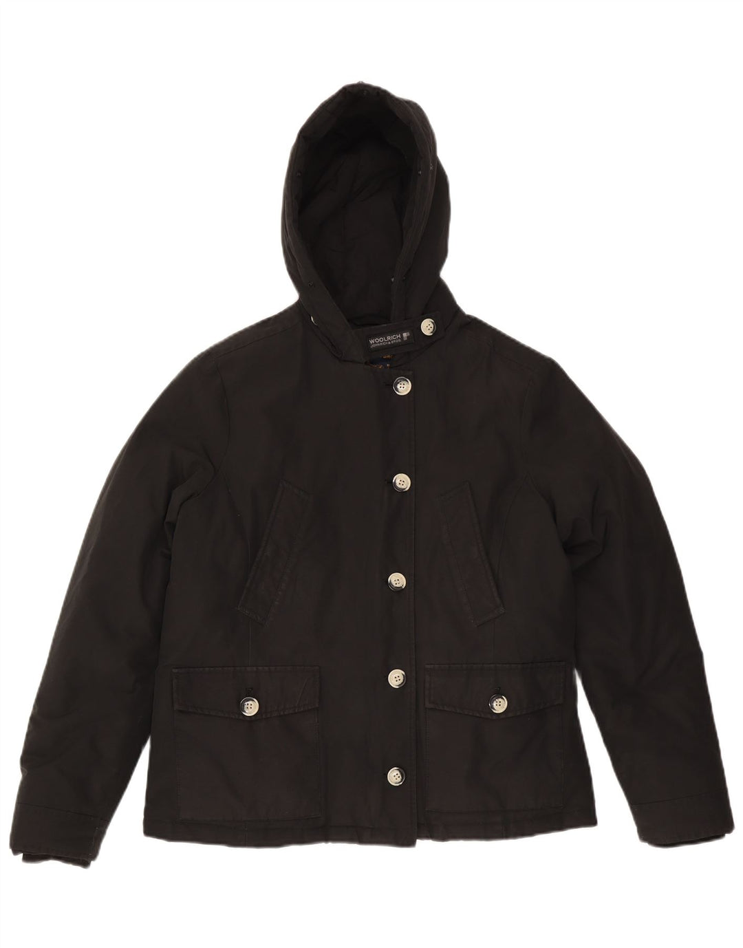 Женская объемная стеганая куртка Woolrich с капюшоном UK 18 XL, черный хлопок