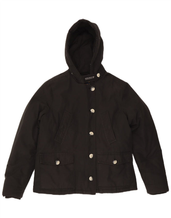 Женская объемная стеганая куртка Woolrich с капюшоном UK 18 XL, черный хлопок