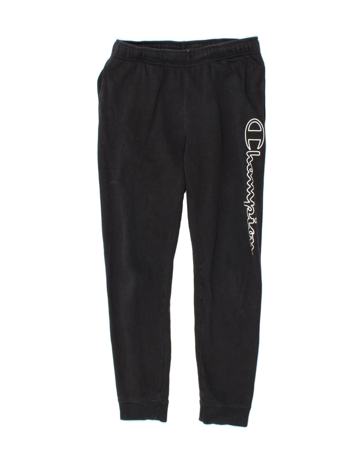 CHAMPION Mens Graphic Tracksuit Trousers Joggers Medium  Black Cotton Vintage Champion and Second-Hand Champion from Messina Hembry 