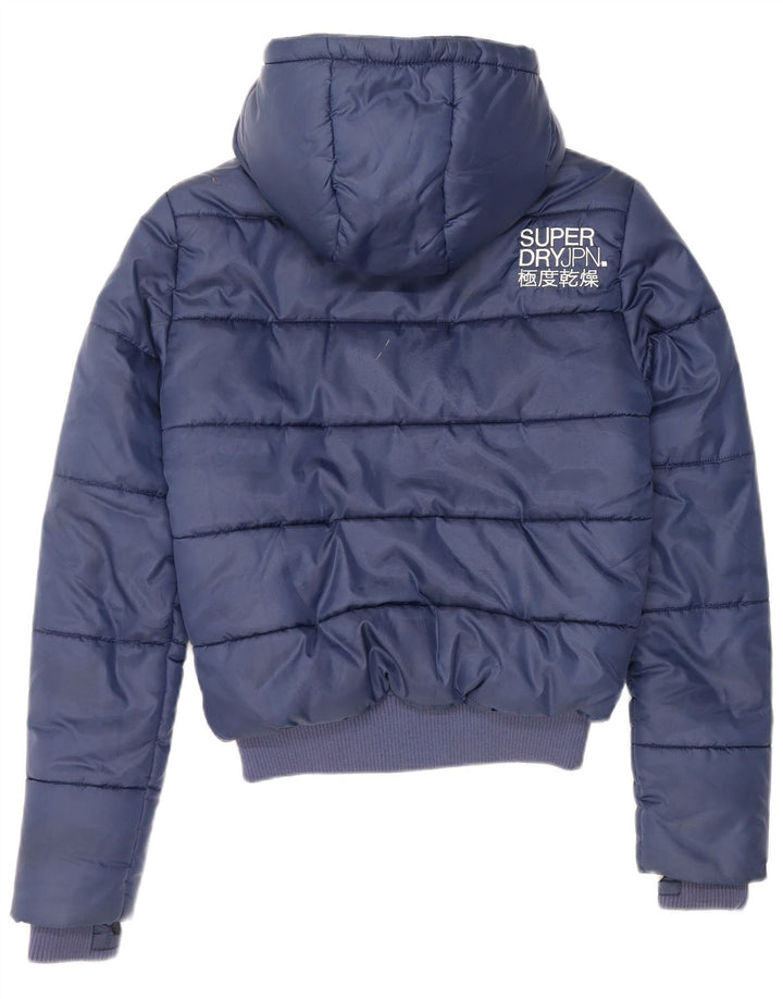 Женская утепленная куртка с капюшоном Superdry UK 10, маленький темно-синий полиэстер