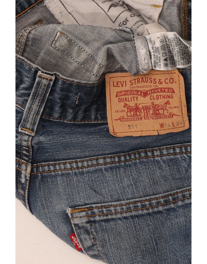 Мужские джинсы Levi's Slim 511 W34 L34 синие, хлопок