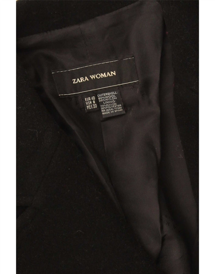 Женское пальто Zara EU 40, среднее, черное, шерстяное
