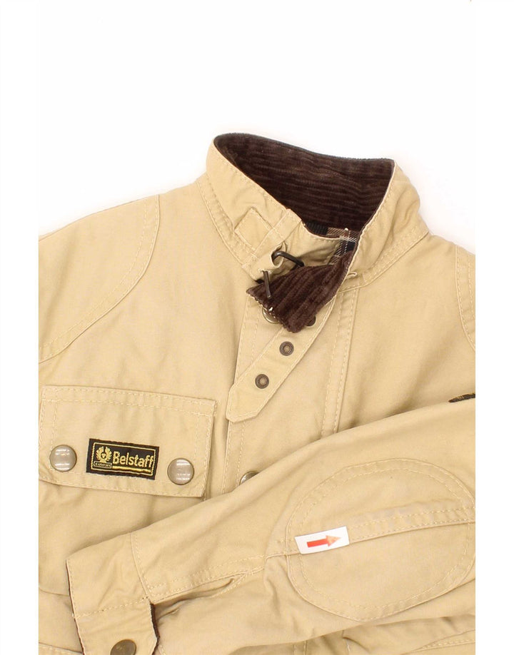 Универсальная куртка Belstaff для мальчиков 3-4 лет, бежевая хлопковая байкерская куртка