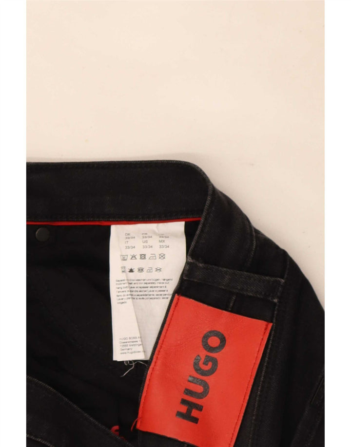 Мужские узкие джинсы Hugo Boss W33 L31, черный хлопок