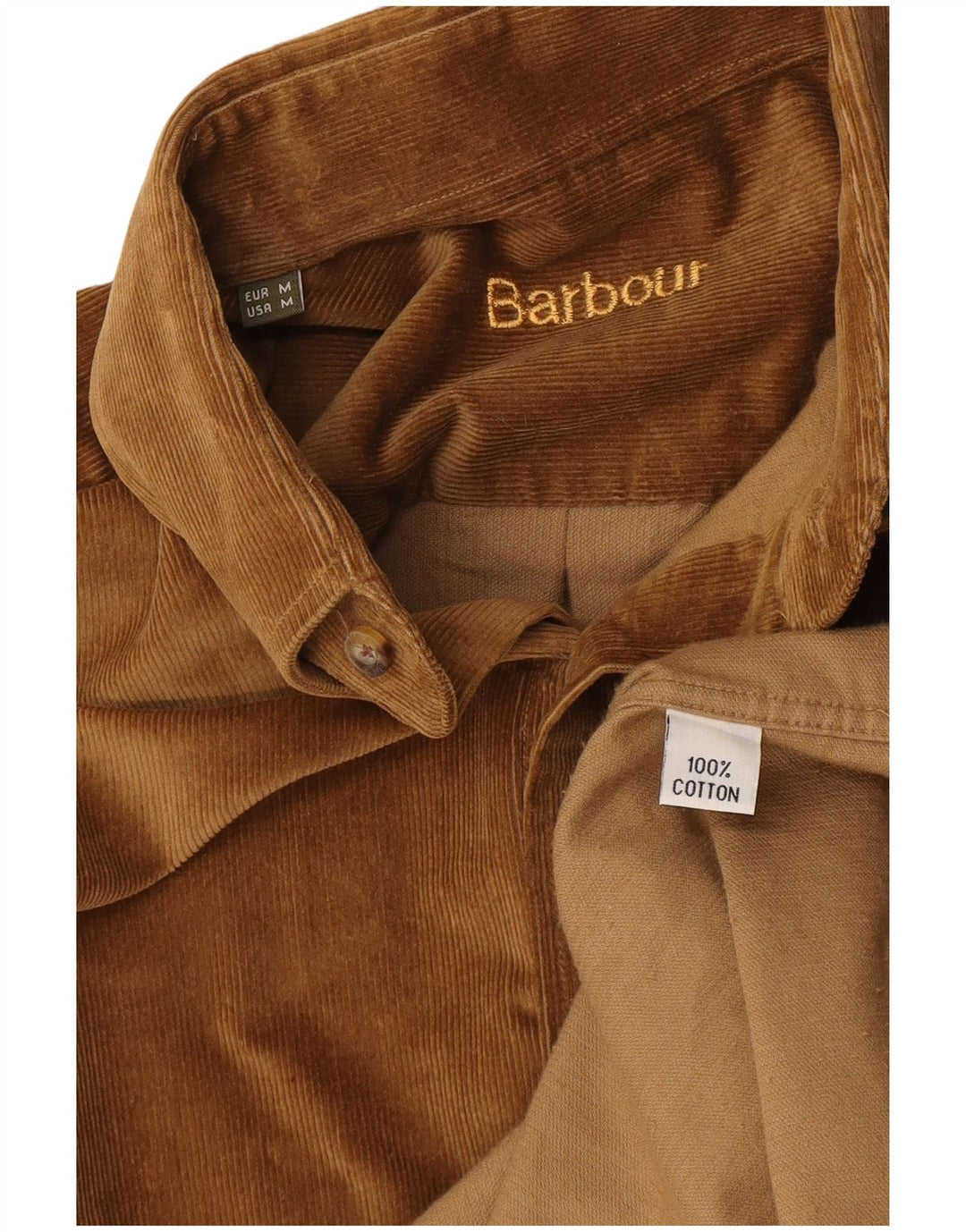 Мужская вельветовая рубашка Barbour среднего бежевого цвета, хлопок