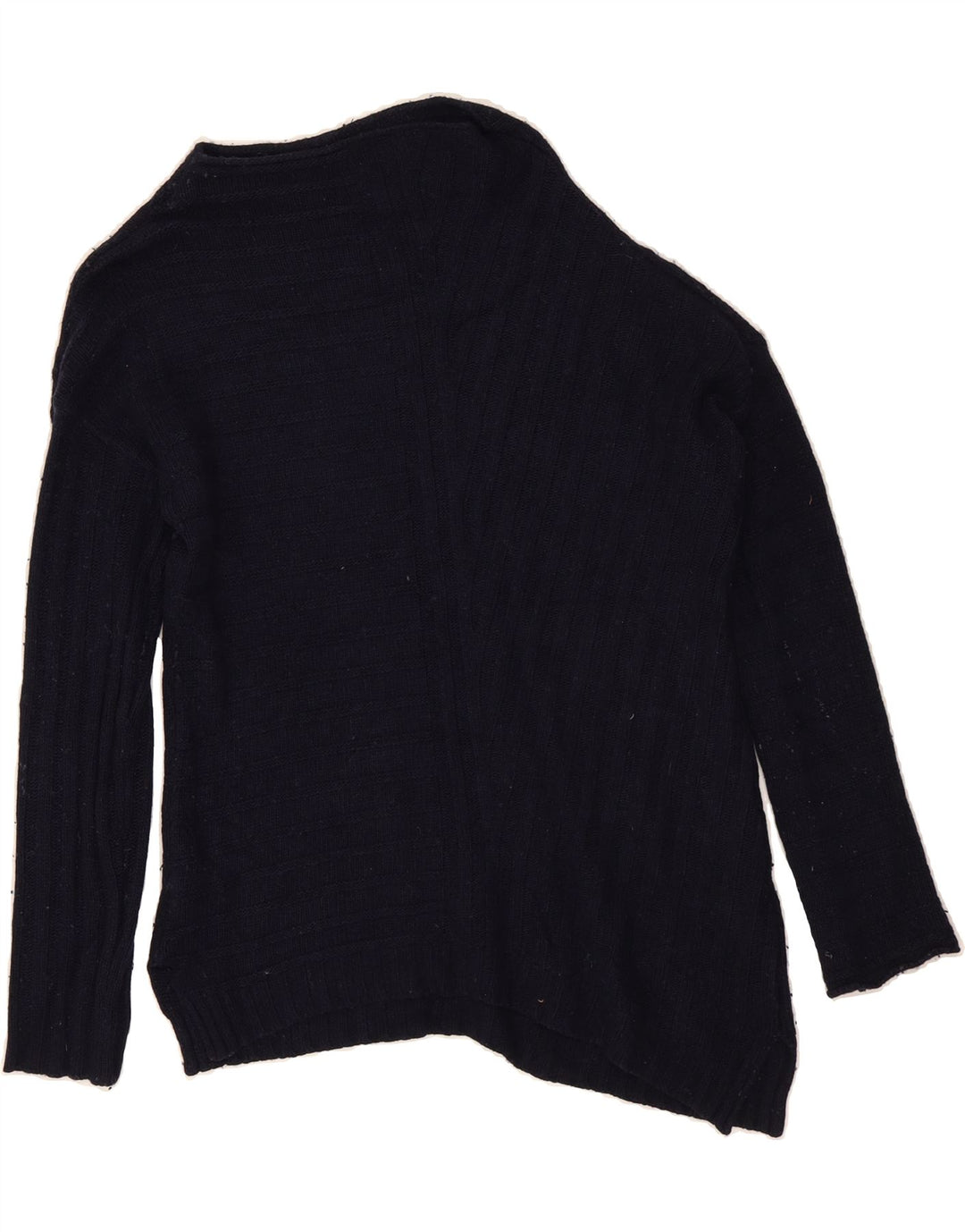 BARBOUR Womens Oversized Boat Neck Jumper Sweater UK 10 Small Navy Blue Vintage Barbour and Second-Hand Barbour from Messina Hembry 
