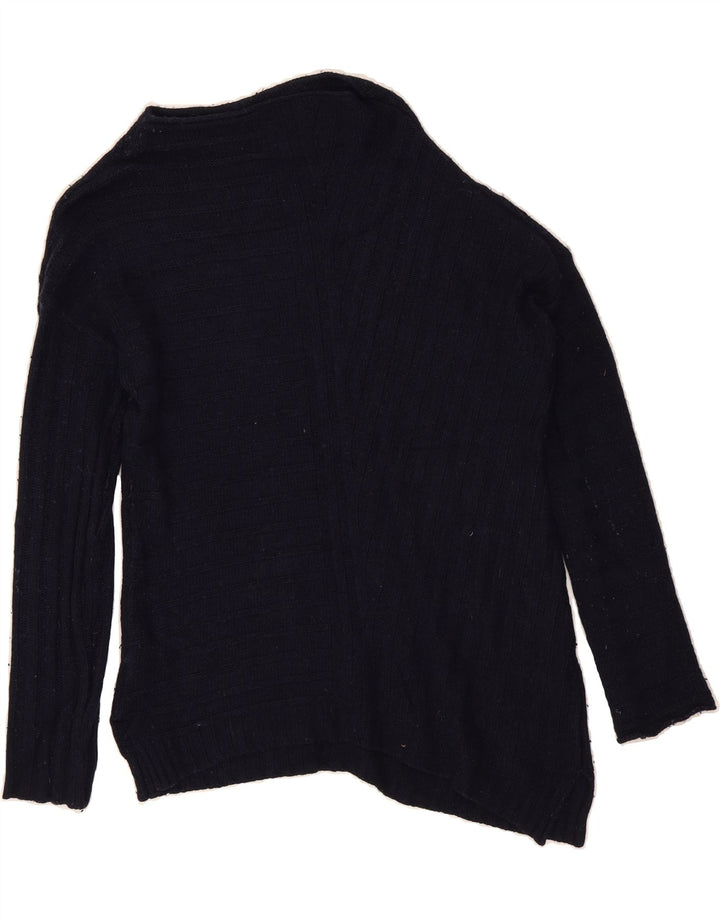 BARBOUR Womens Oversized Boat Neck Jumper Sweater UK 10 Small Navy Blue Vintage Barbour and Second-Hand Barbour from Messina Hembry 
