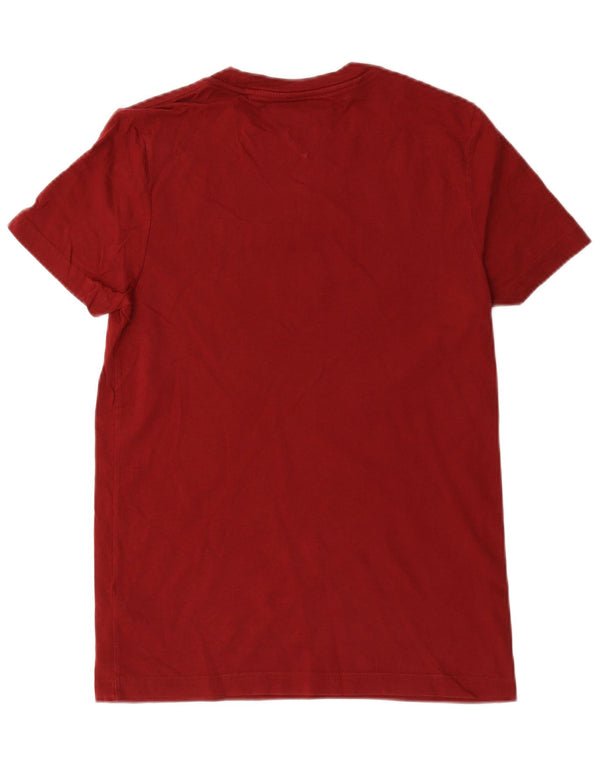 Tommy Hilfiger Mens Graphic T-Shirt Top Small Burgundy Cotton