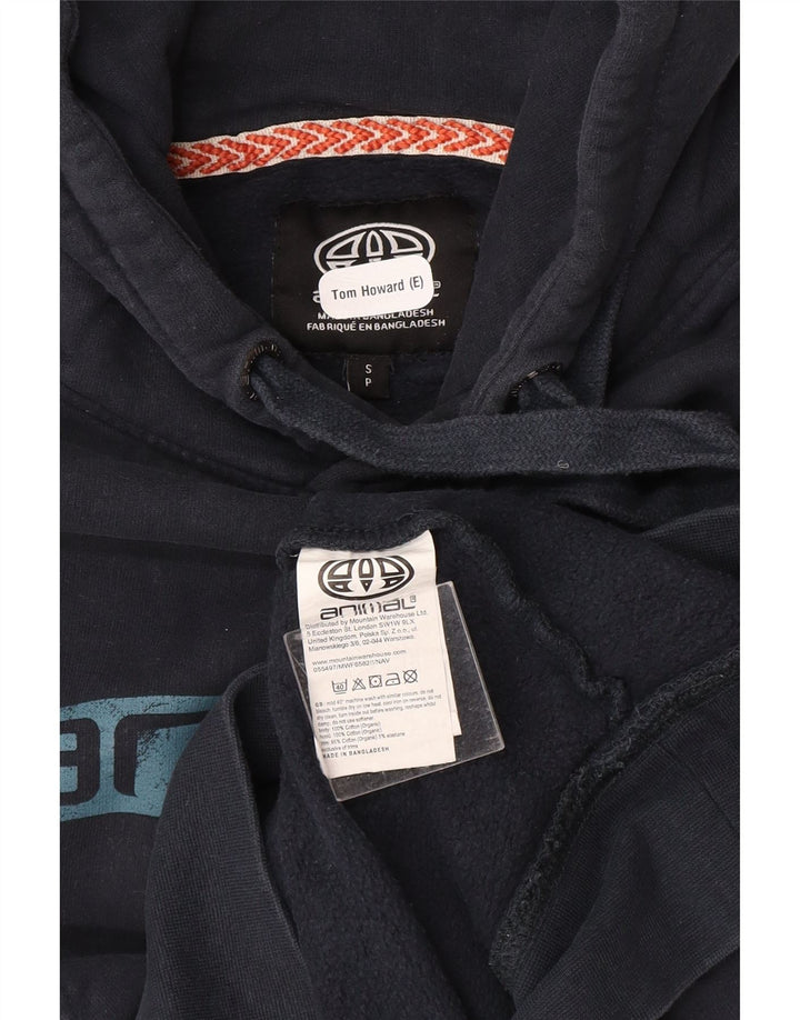 Мужской джемпер с капюшоном с рисунком животных, маленький темно-синий, хлопок