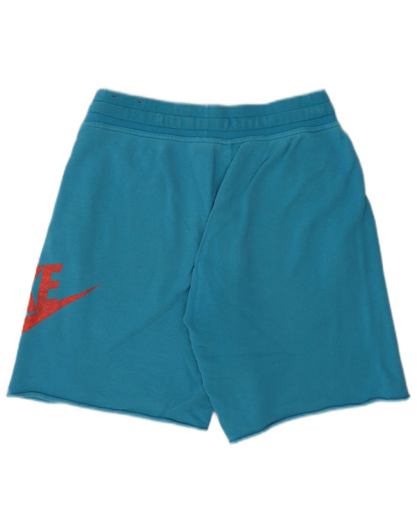 Мужские спортивные шорты Nike с графическим рисунком, хлопковые, среднего синего цвета