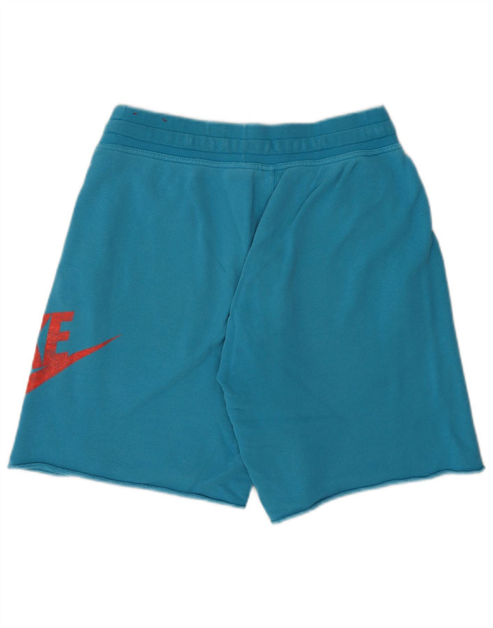 Мужские спортивные шорты Nike с графическим рисунком, хлопковые, среднего синего цвета