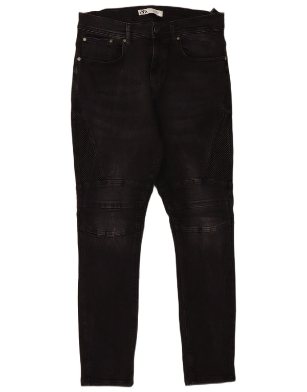 Мужские джинсы скинни Zara EU 42, большие W32 L28, черный хлопок