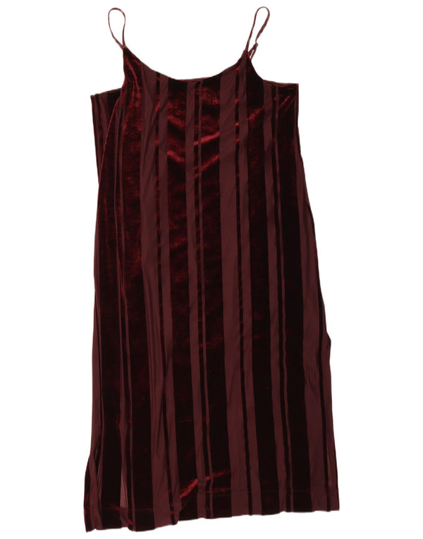 Женское велюровое платье-комбинация Dkny UK 18 XL, полиэстер бордового цвета в полоску