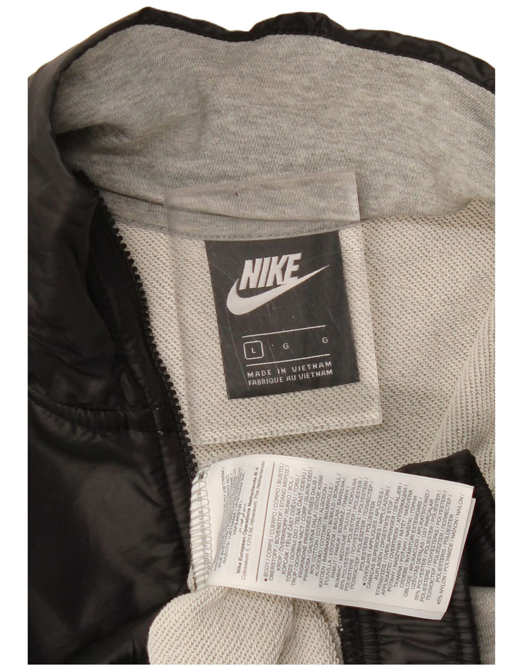 Женский укороченный джемпер оверсайз NIKE UK 16, большой серый цвет с цветными блоками