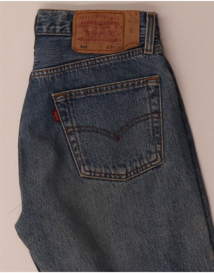 Мужские прямые джинсы LEVI'S 501 W29 L30 синие, хлопок