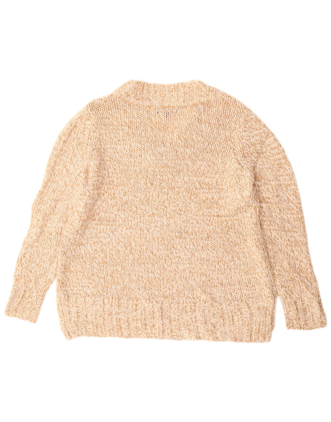 Женский джемпер с v-образным вырезом CHAPS UK 16, большой бежевый акрил в крапинку