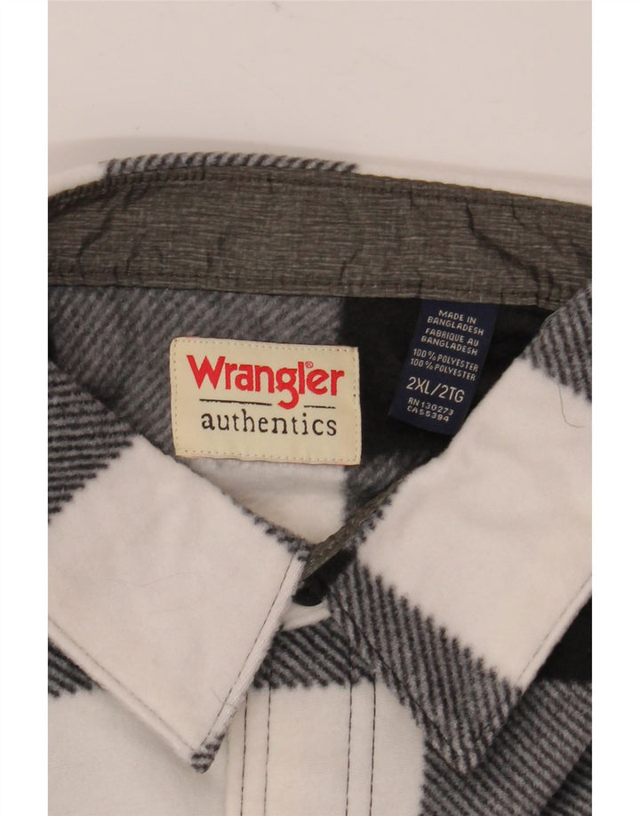 Мужская флисовая рубашка Wrangler 2XL черная, полиэстер в мелкую клетку