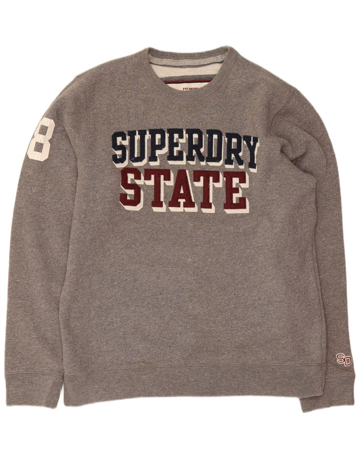 Мужской свитшот с рисунком Superdry 2XL, серый хлопок с крапинками