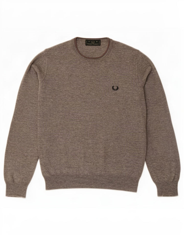 Мужской джемпер с круглым вырезом Fred Perry, средний серый в крапинку