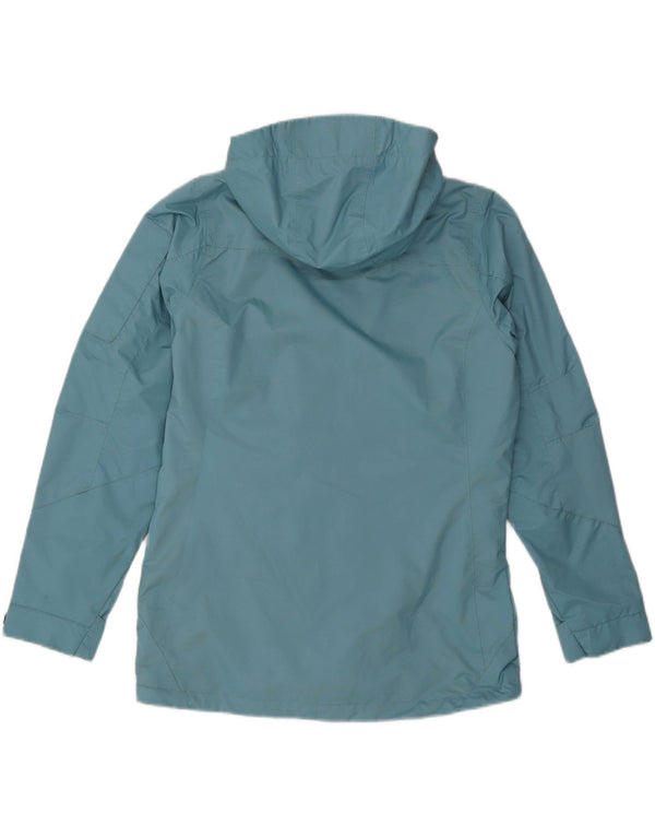 IGUANA Womens Hooded Rain Jacket EU 40 Medium Blue Nylon