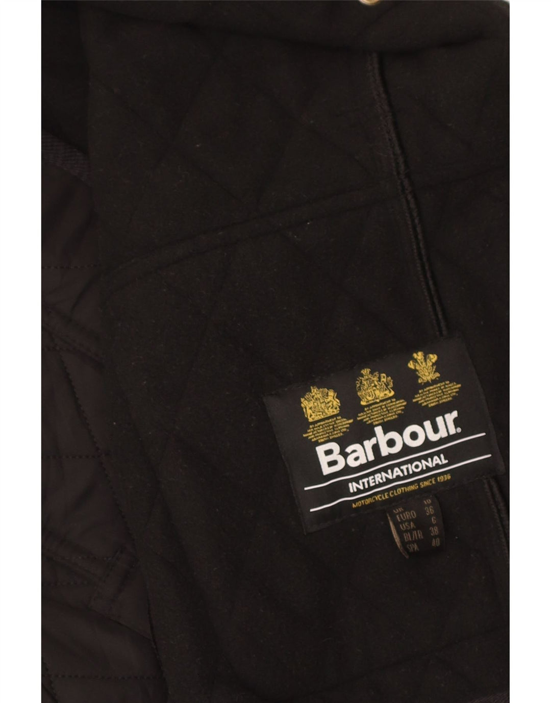 Женская стеганая куртка Barbour в стиле милитари UK 10, маленькая, черная, полиэстер