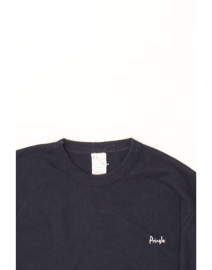 PRINGLE Mens Top Long Sleeve XS Navy Blue Polyester Vintage Pringle and Second-Hand Pringle from Messina Hembry 