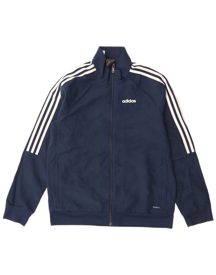 Спортивный костюм Adidas Climalite для мальчиков, верхняя куртка 13–14 лет, темно-синий полиэстер