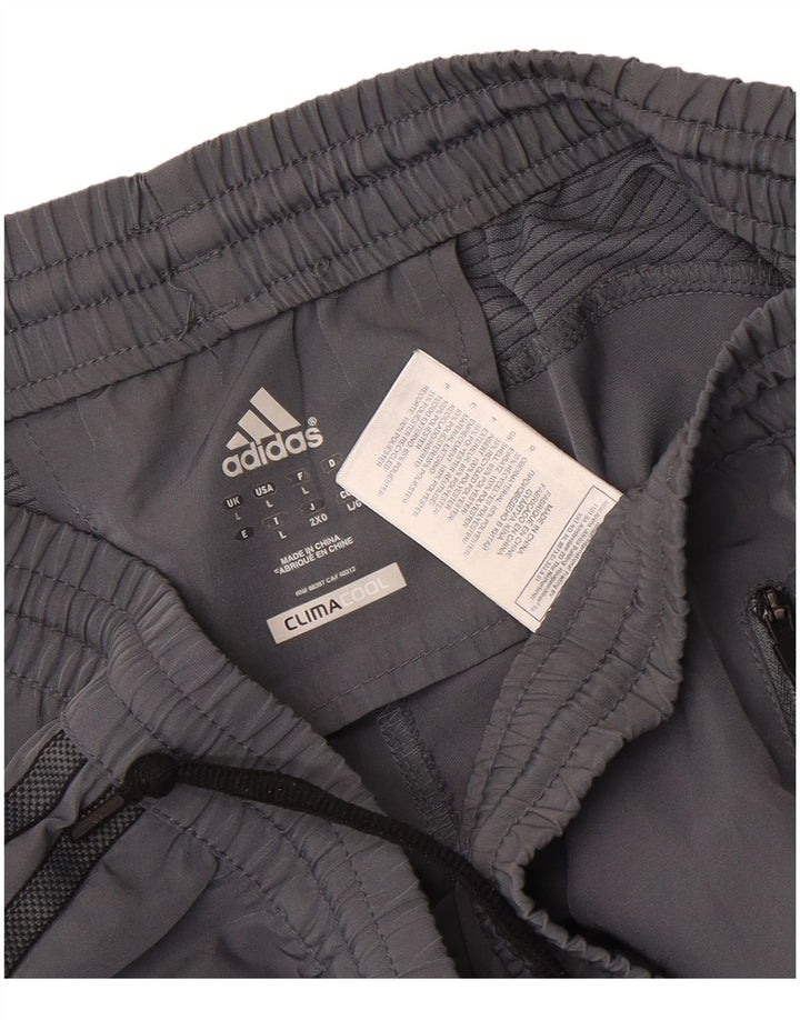 Мужские спортивные шорты Adidas Climacool, большие серые, полиэстер с цветными блоками