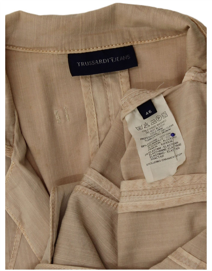 Женский пиджак Trussardi на 2 пуговицах IT 46, большой, бежевый, хлопок