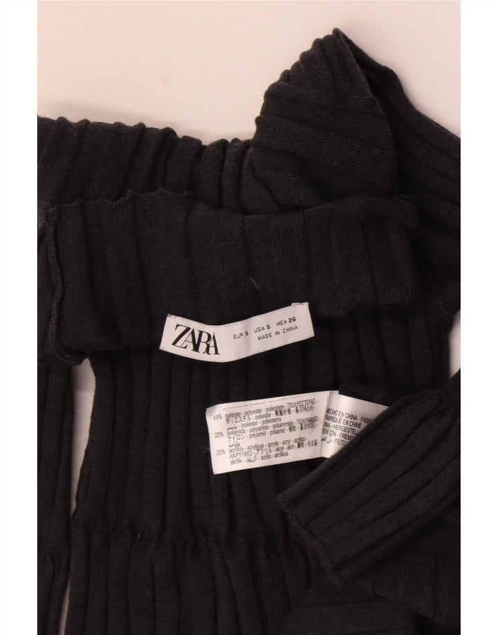 Женское облегающее платье Zara UK 8, маленькое серое полиэстер