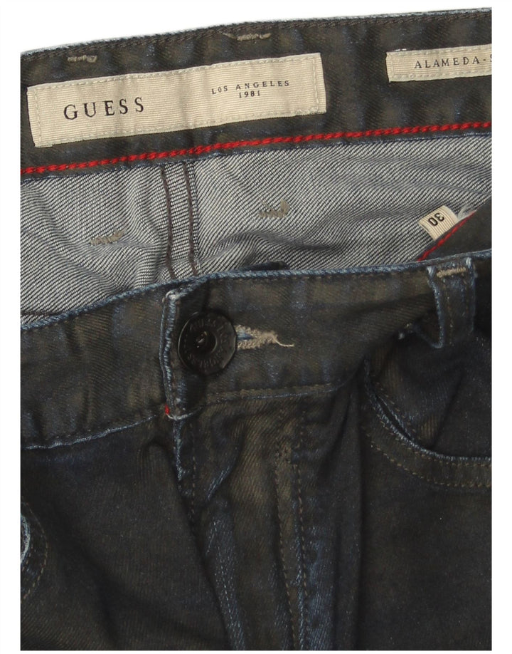 Guess Женские узкие зауженные джинсы W30 L29 Темно-синие