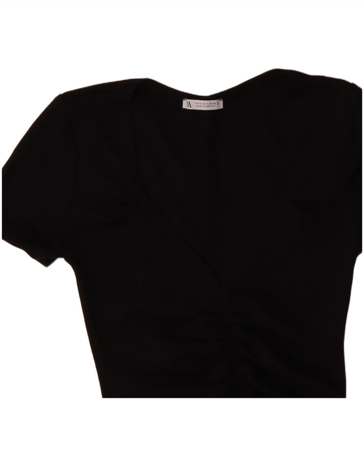 Женское облегающее платье ZARA UK 8, маленькое черное