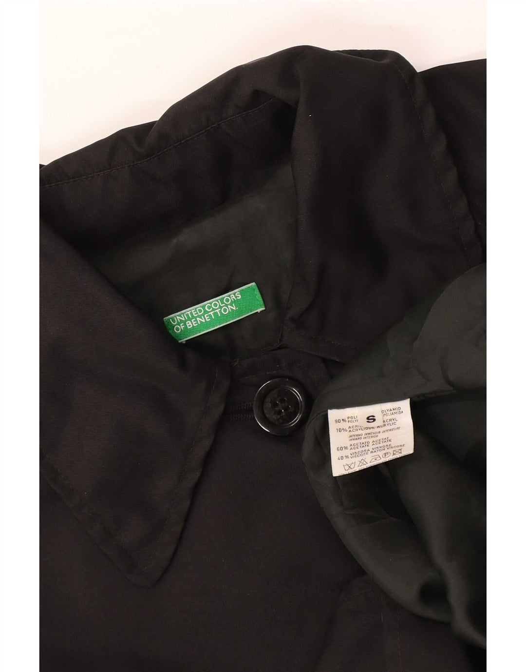 Женское пальто оверсайз Benetton UK 10 маленькое черное из полиамида