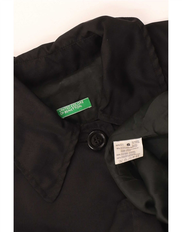 Женское пальто оверсайз Benetton UK 10 маленькое черное из полиамида