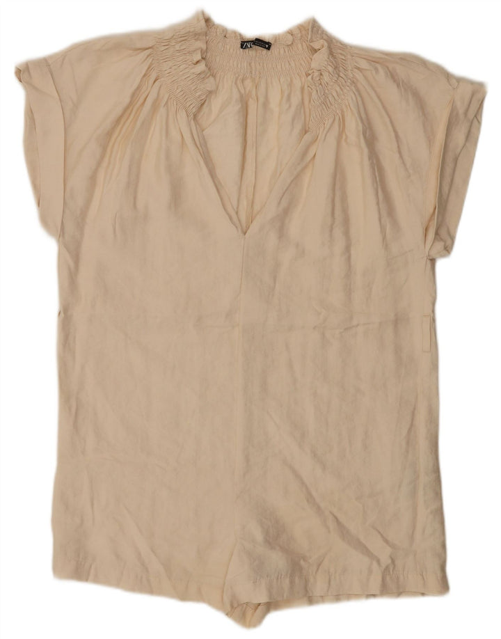 Женский комбинезон оверсайз ZARA UK 6 XS, бежевый, лиоцелл