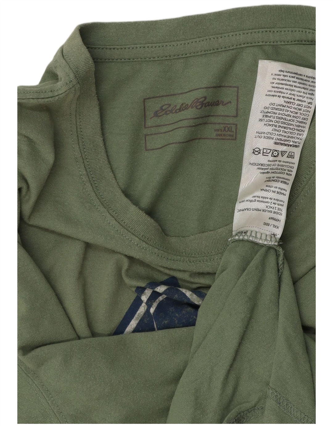 Мужская футболка с рисунком EDDIE BAUER, 2XL, зеленый хлопок