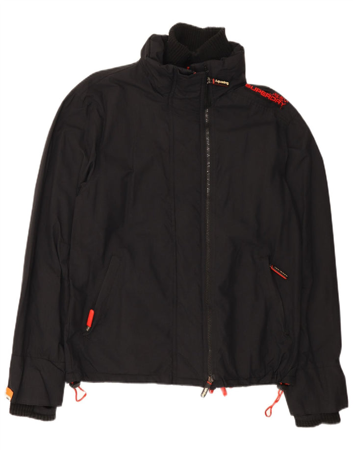 Женская ветровка с графическим рисунком Superdry UK 16, большая черная