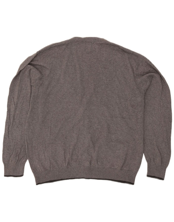 Мужской синий кардиган Marks & Spencer 2XL, серый хлопок с крапинками